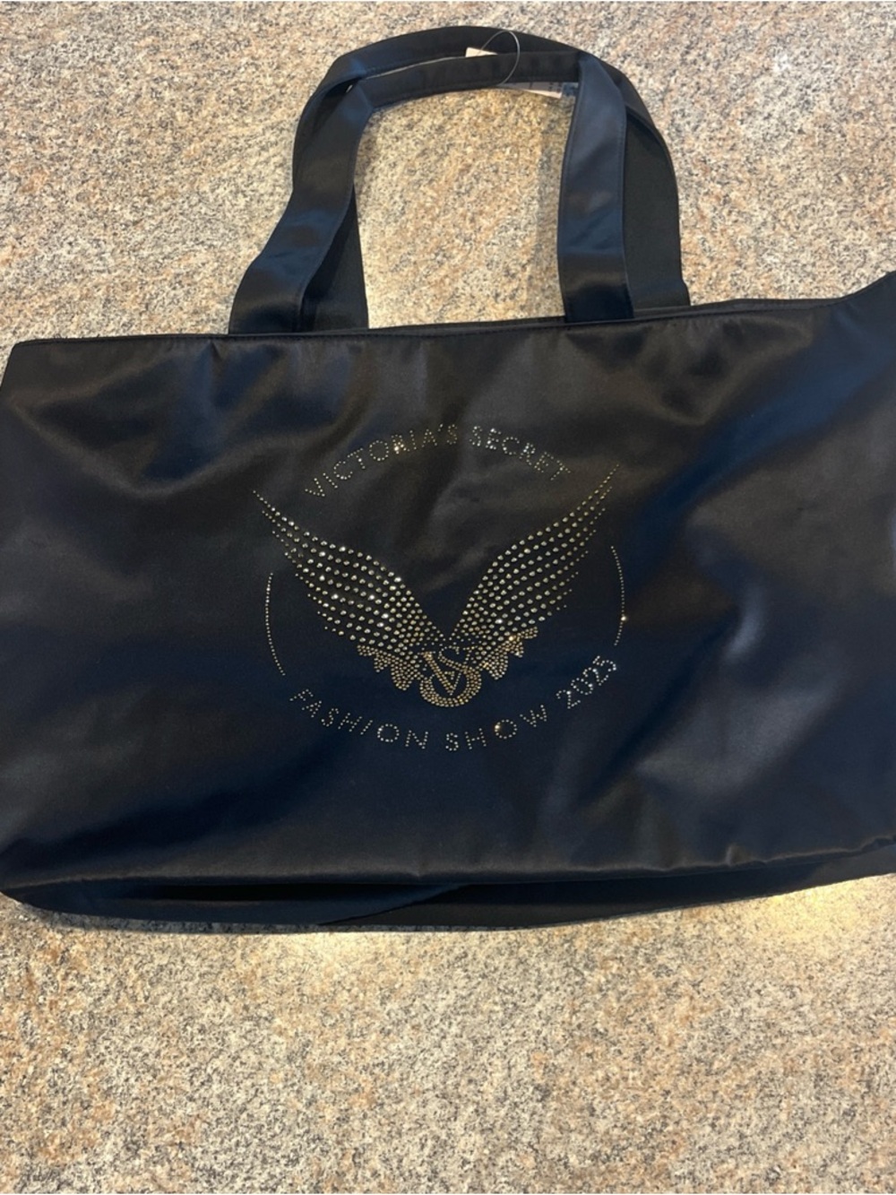 Victoria's Secret Fashion Show 2025 Angel Wings Rhinestone Black Tote Bag NWT